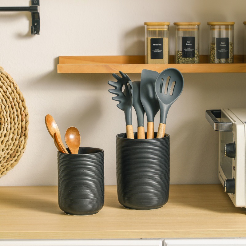 barril de cerámica simple dibujado para palillos de almacenamiento para utensilios de cocina domésticos barril de almacenamiento para palillos de almacenamiento para palillos de almacenamiento para palillos
