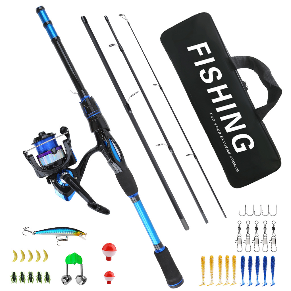 Cross-border 1.8M fishing rod, lure rod, spinning reel with bag, fishing accessories, fishing gear set, manufacturer wholesale