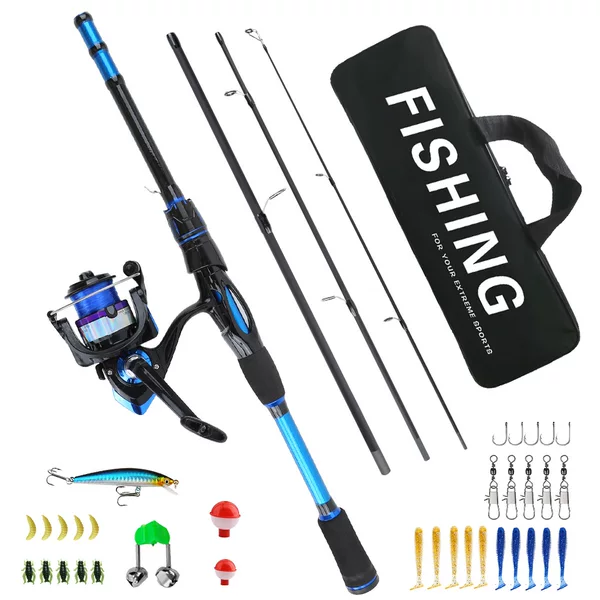 Cross-border 1.8M fishing rod, lure rod, spinning reel with bag, fishing accessories, fishing gear set, manufacturer wholesale