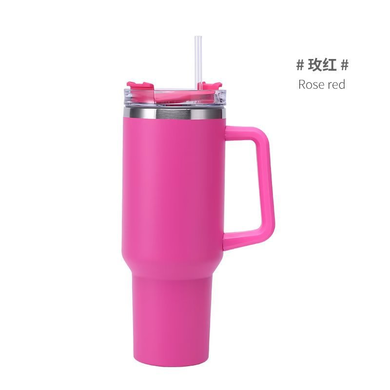 Transfronterizo 40oz mango taza de helado 304 taza de vacío de acero inoxidable aislamiento frío con paja taza de café taza de coche al por mayor