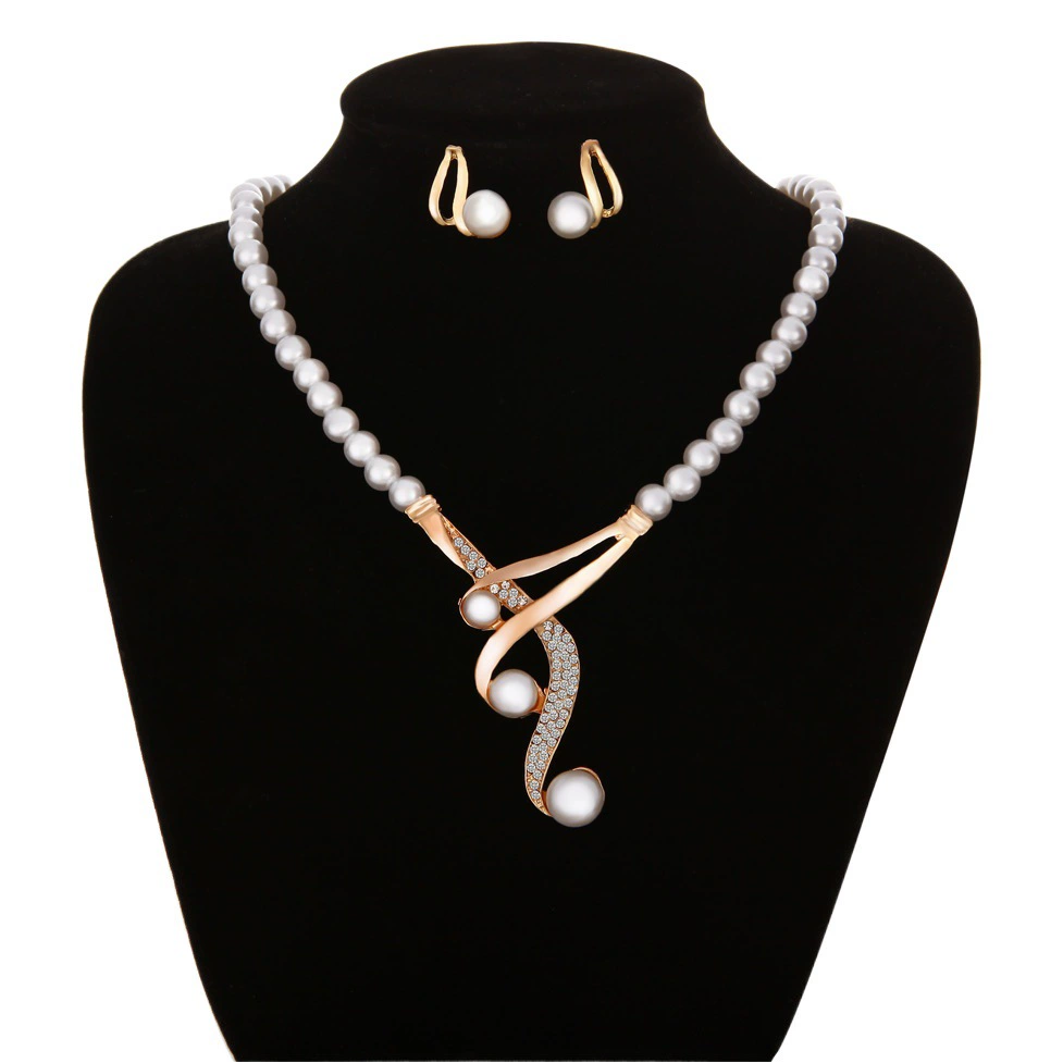 Имитация жемчуга, ручная работа, женские аксессуары, элитные модные украшения, ожерелья, серьги, аксессуары для рук, нишевый комплект в стиле легкой роскоши