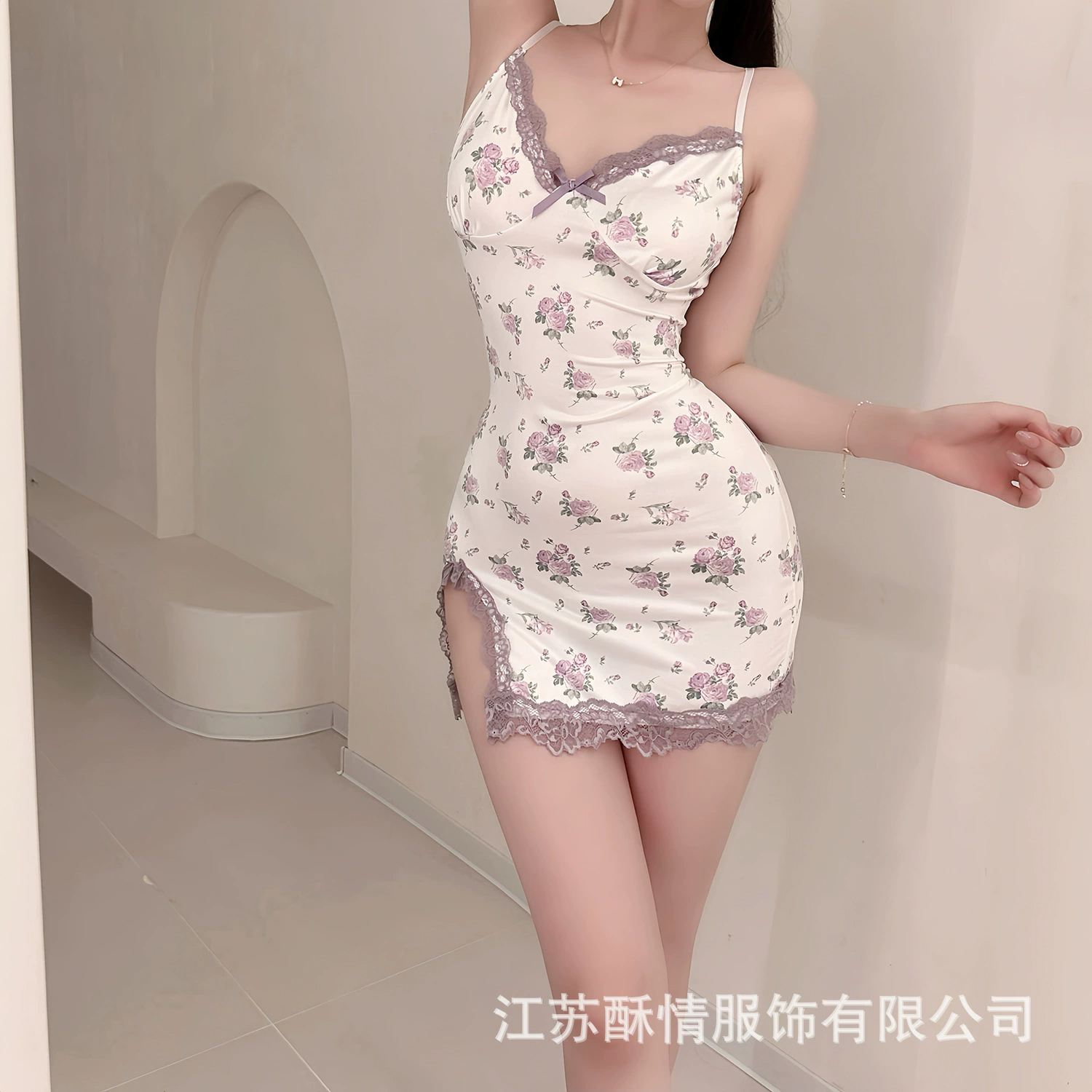 Белье, кружевное милое Slip dress, пижама, цветочный принт, облегающий