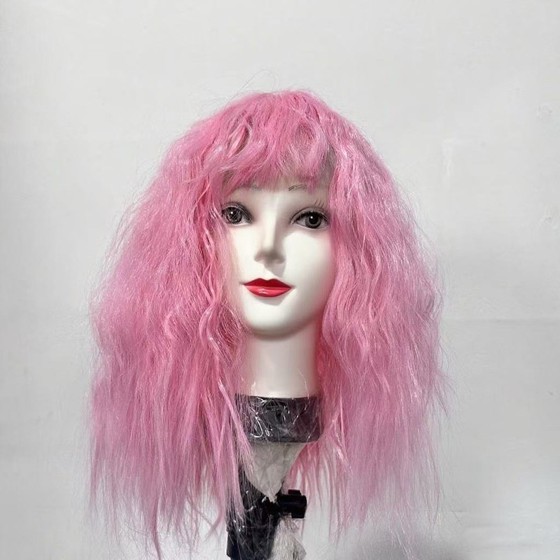 Amazon's Best-Selling Wig for Women, Short Hair, Full Head Style, European and American Curly Hair, Small Wave, Corn Perm Wig Set, in Stock