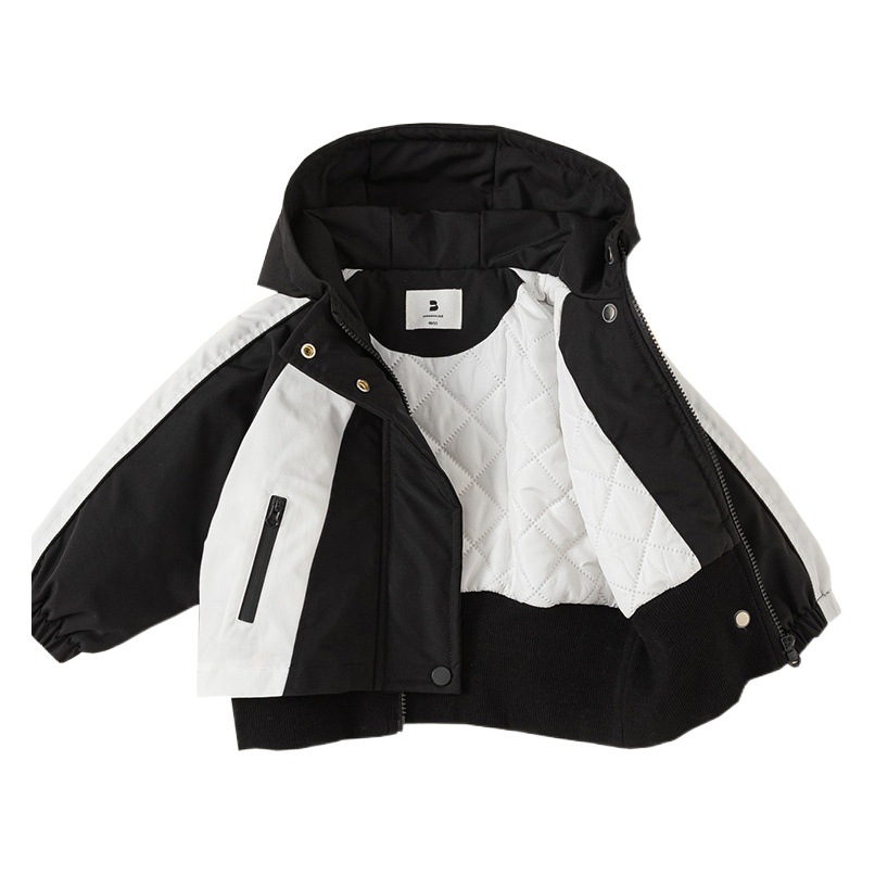 Abrigo de algodón de invierno para niños Youbao, chaqueta informal gruesa para niños, cortavientos para niñas con bloques de color, nueva chaqueta de algodón para niños 2026