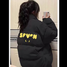 美式男女字母印花立领潮休闲棉衣棉服冬季新款加厚保暖情侣面包服