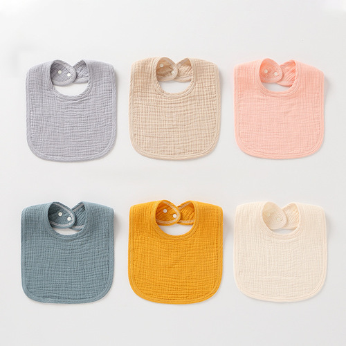 Baby saliva napkin newborn 4-layer cotton gauze bib for male and female baby supplementary food spring and summer bib absorbent thin style