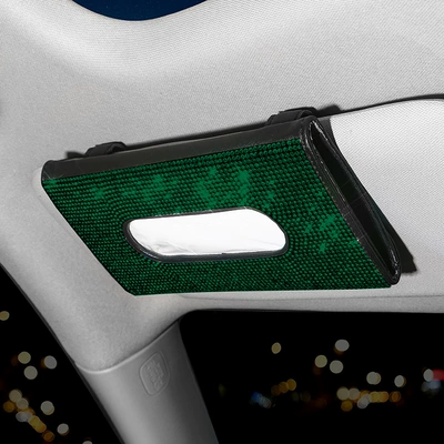 Car tissue box/set – Box - black-green-diamond