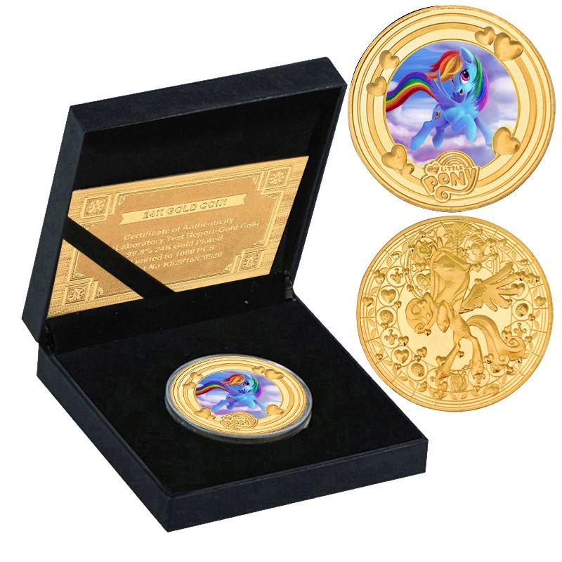 Коллекционная монета-подставка Little Pony на память (2025) — набор много монет, варианты подарков, акриловая рамка и коробка