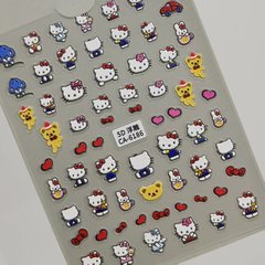 インターネット有名人 KT 猫ネイルアートステッカー 5D レリーフかわいい漫画ハローキティ猫ネイルステッカージュエリー CA スタイル