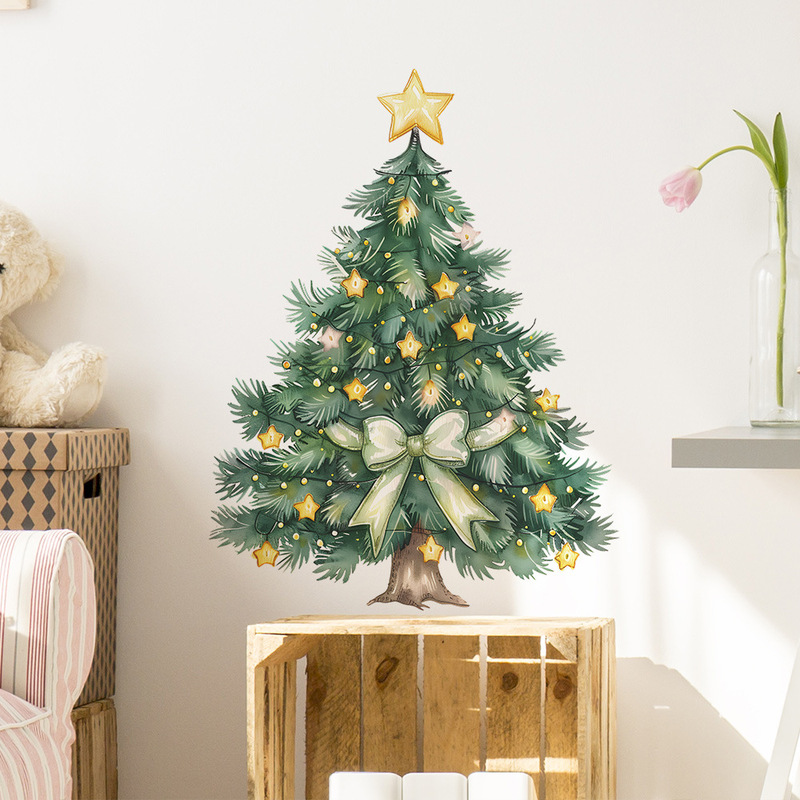 fun-d13 Christmas Christmas tree stars bow bedroom living room study background beautification wall stickers wholesale fun-d13 Christmas Christmas tree stars bow bedroom living room study background beautification wall stickers wholesale