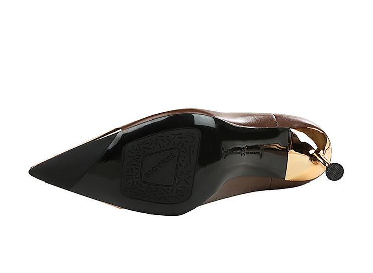 ShoeGlobe 319-11 European And American Style Winter Thin Super High Heel Women's Metal Pointed Iron Toe Fashion Short Boots_voghion.com