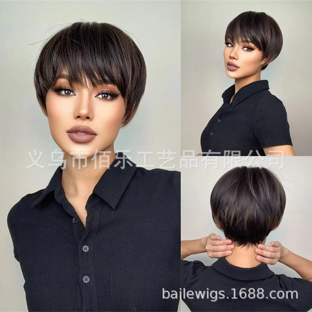 pelucas para mujer 10 pulgadas gris parcial Xuchang pelucas transfronterizas fábrica al por mayor en stock cabello