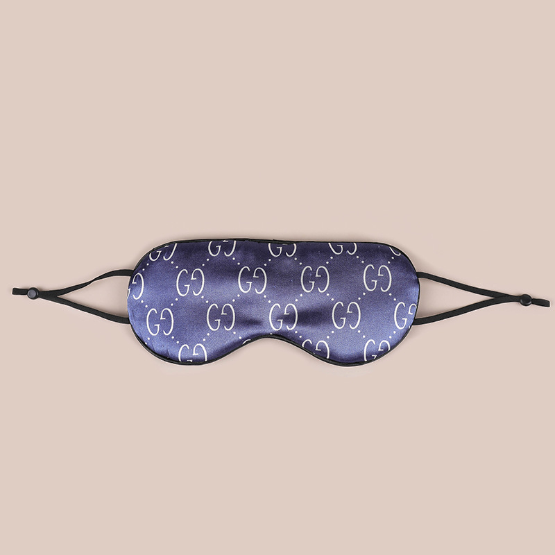 Impresión de seda artificial máscara de ojo colgante de oreja cubierta grande portátil transpirable cómoda máscara de ojo de seda para dormir máscara de ojo sombreado