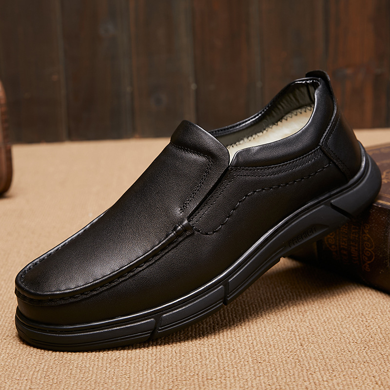 Scarpe casual invernali da uomo in vera lana morbida e pelle, calde e comode_voghion.com