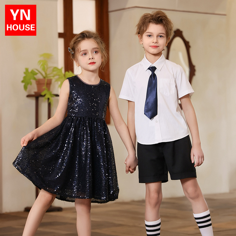 Ropa de actuación del coro del Día del Niño para niños, estudiantes de jardín de infantes, estudiantes de primaria y secundaria, recitación de poesía, discursos, ropa de actuación de danza para niñas