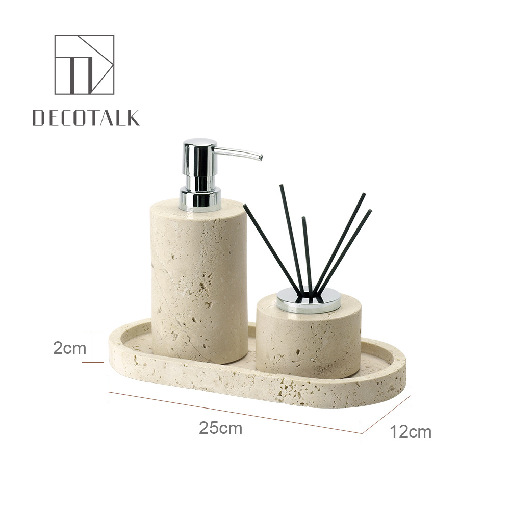 Huangdong Stone Baño de baño de cinco piezas conjunto de lavado conjunto de inodoro de mármol bandeja modelo decoración de la habitación "Viento silencioso"