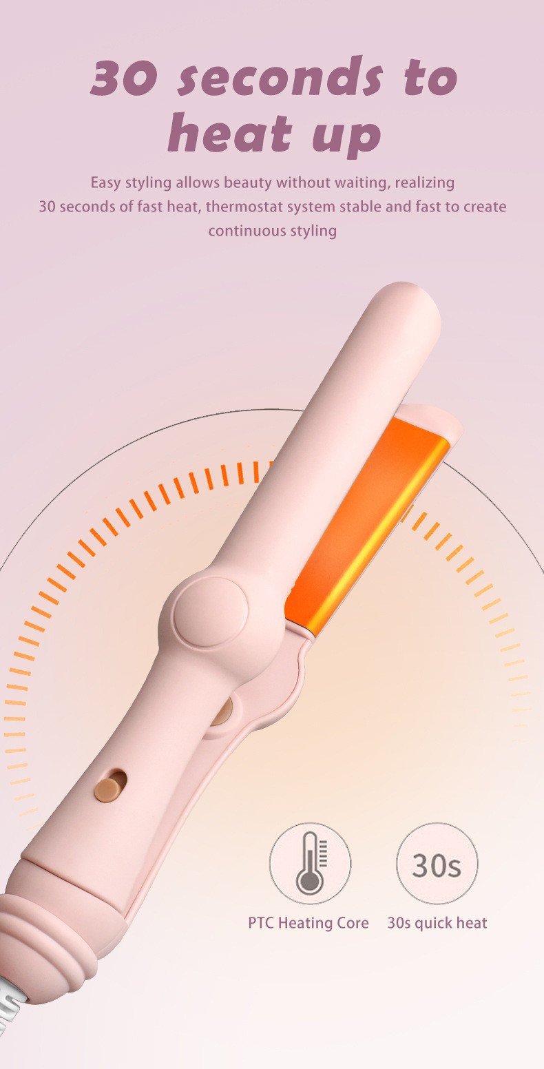 4-in-1 haarstylingtool voor droog en nat haar: krul- en stijltang. Zachte, constante temperatuurregeling voor naar binnen gekrulde, luchtige pony._voghion.com