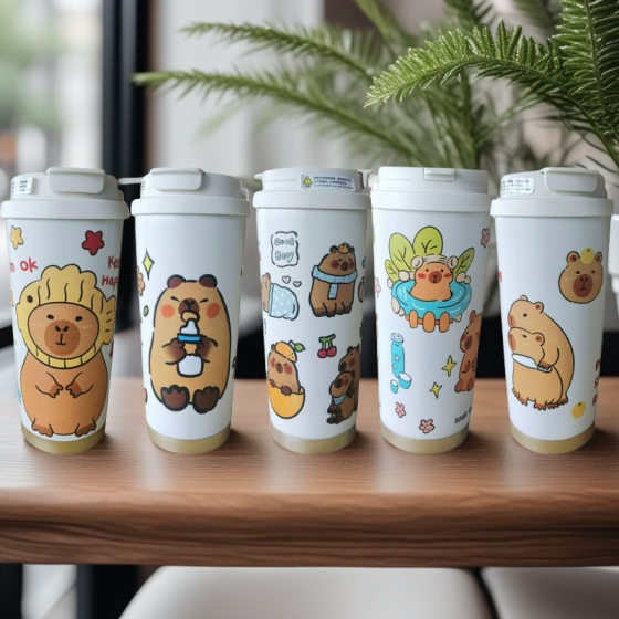 Cartoon stainless steel cup high color value thermos cup 316 large capacity kettle coffee cup portable car cup student cup