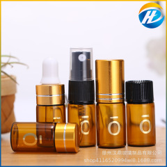卸売り茶色ガラス2ml 3mlエッセンシャルオイルボールボトルのスポイト瓶の化粧品エッセンシャルオイルは分注瓶を試用します。