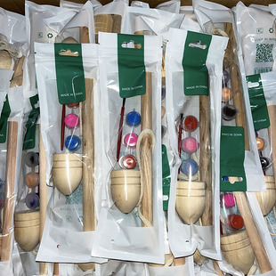 Children's Toy Wooden Gyro DIY Graffiti Whipping Small Gyro Childhood Nostalgic Toy Gyro 2 yuan Department Store