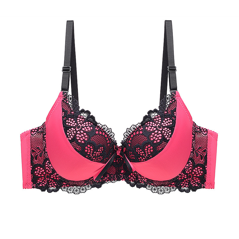 Gather Sexy Medium Thick Thin Cup Bra BC Stereo Lace Underwear Adjustable European and American Style Factory Outlet