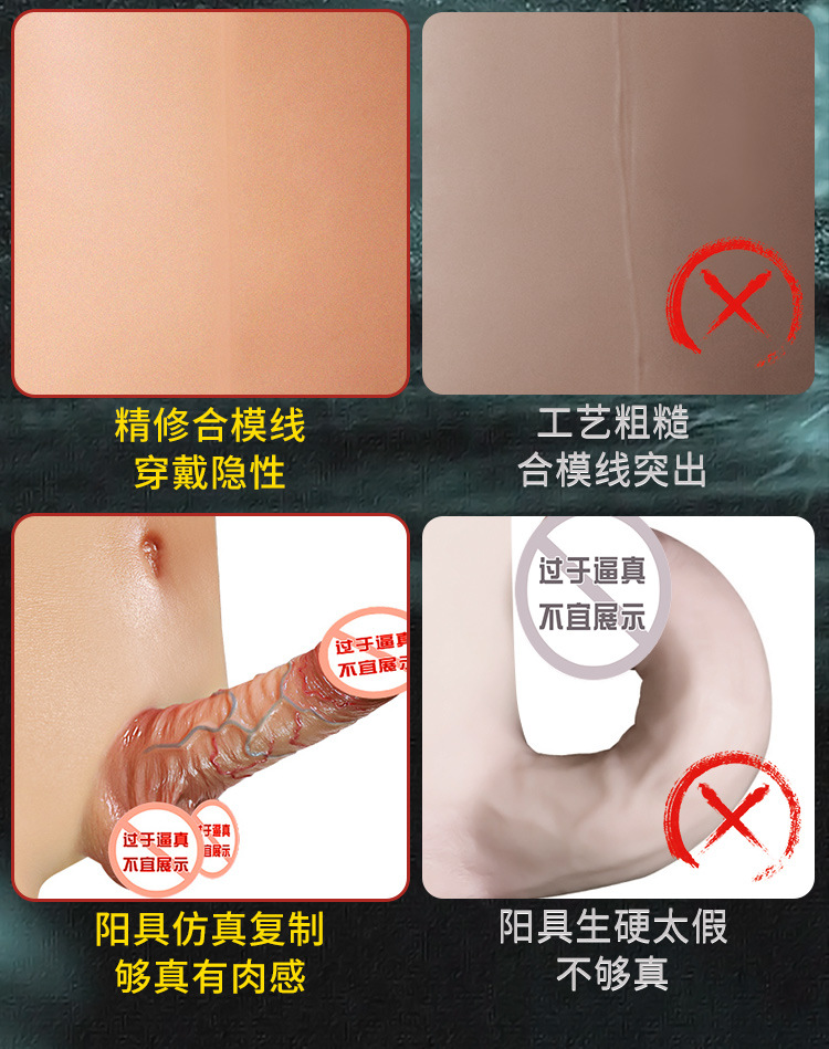 Jiuai Wearable Female Dildo Underwear, Soft Liquid Silicone, Flesh Tone, Adult Strap-on Style — detail image 22