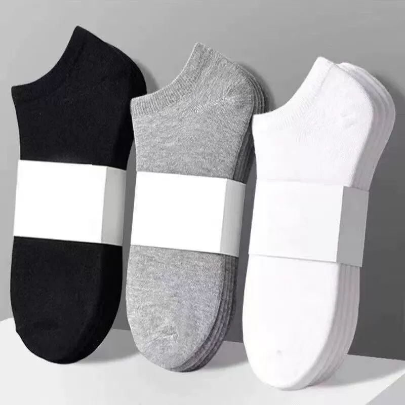 Classic Versatile Invisible Sweat-Absorbing Black and White Gray Short Socks Unisex Low-Cut Odor-Resistant Breathable Low-Cut No-Show Socks Large Quantity Premium