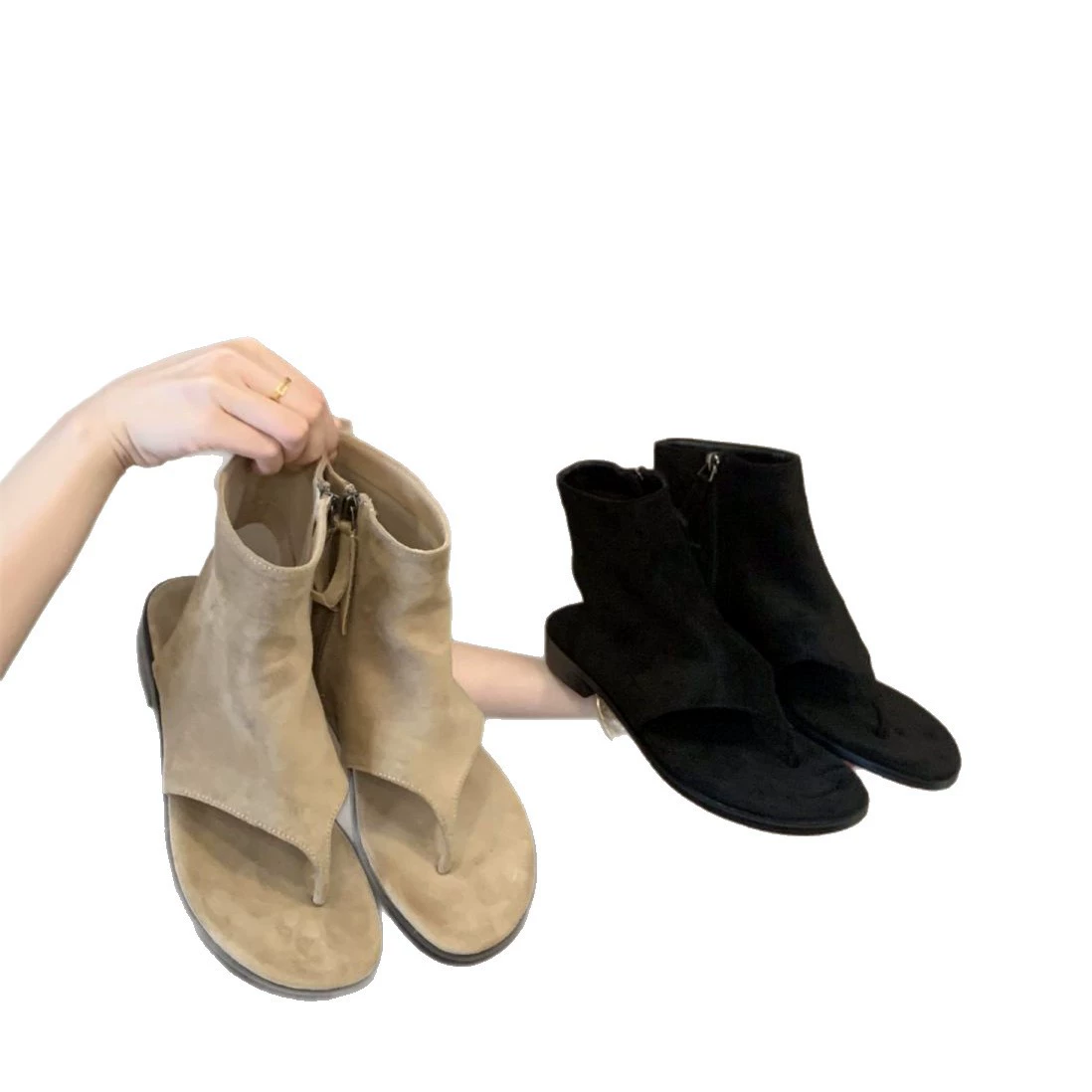 Сандалии, универсальная обувь, ботинки, интернет-знаменитость, облегающие, корейский стиль