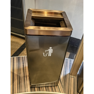 GNF Black gold indoor Ash bucket Stainless steel Trash vertical ashtray Market hall elevator Garbage bin
