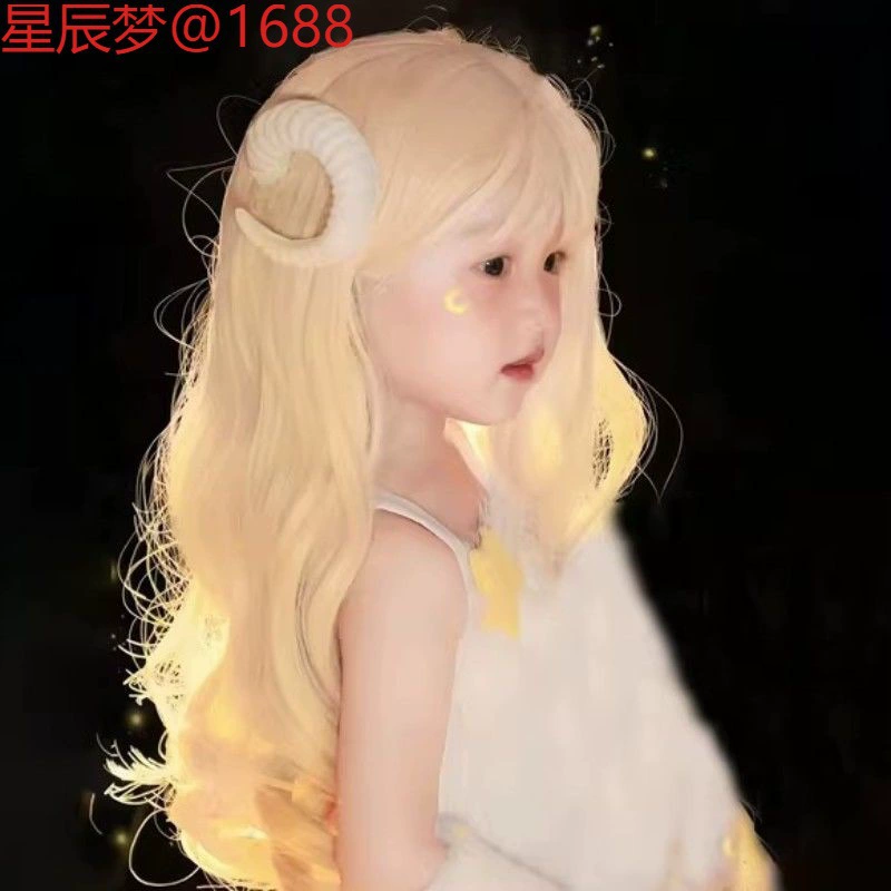 Детский cos парик ангел светло-золотой длинный вьющиеся волосы шоу аниме волны сладкая фотография вся голова