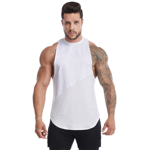 Cross-border web eye quick-dry men's summer large size loose sports backless top outdoor sweat running basketball top