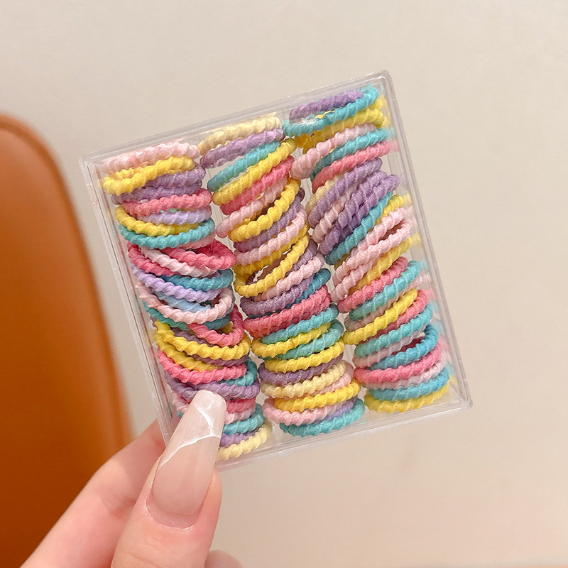 Dibujos animados para niños lindo pulgar lazo para el cabello bebé no daña el cabello cuerda alta elástico banda elástica cuerda para el cabello accesorios para el cabello