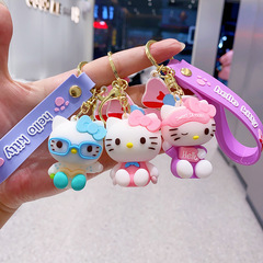 新しいかわいいkt猫のキーホルダーの漫画のサンリオの少女の心のカバンのペンダントの装飾のカップルの小さい贈り物の卸売り