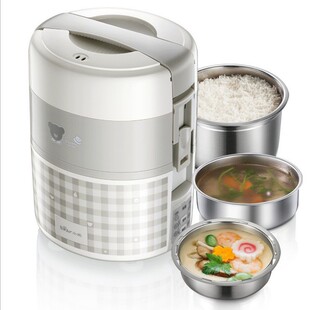 Bear DFH-A20D1 Electric Lunch Box Portable Three-layer Insulation with Cooking Pot Inserted Electric Heating Timing Reservation 2L