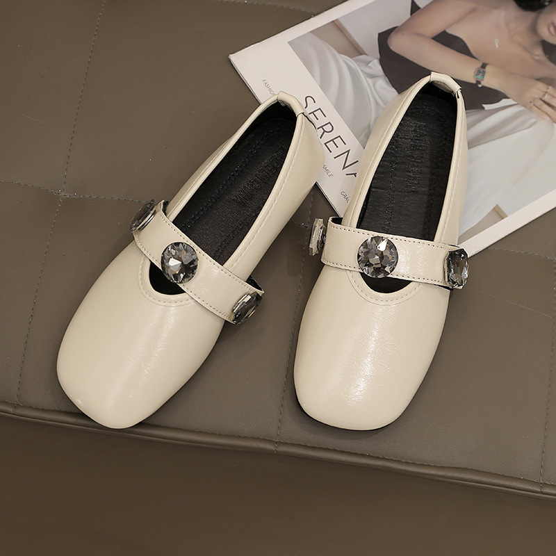 2026 nuevo estilo francés de diamante cuadrado y medio zapatillas de la mujer de vestir con la cabeza de la bolsa perezosa Mueller zapatos suaves ociosos