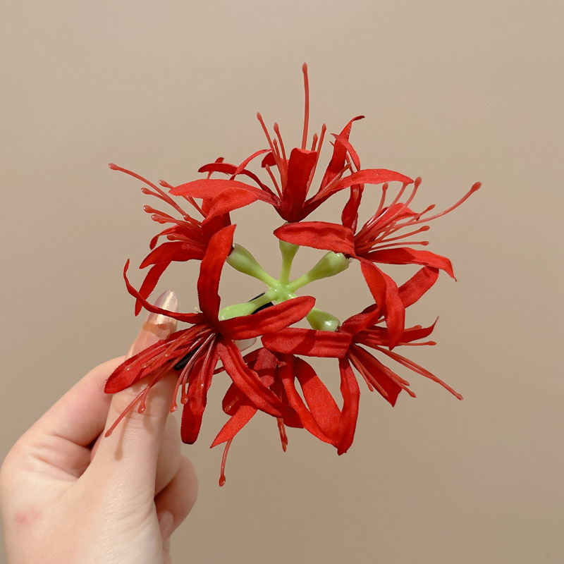 Pinza para el cabello de flor rosa para mujer 2025 nuevo clip de agarre para el cabello con placa posterior de la cabeza grande clip de tiburón de flor para la cabeza horquilla