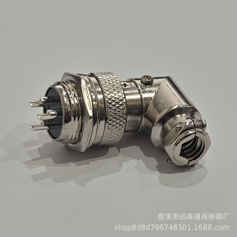 Aviation plug socket GX16M16 elbow 2-3-4-5-6-7-8-9-10 core connector bent connector