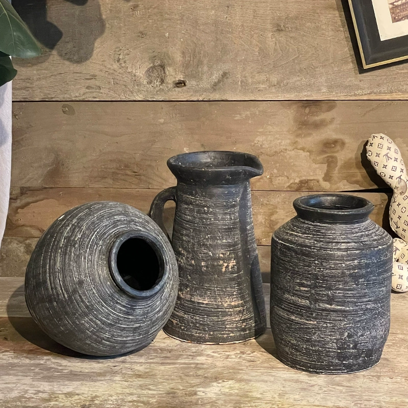 Керамическая ваза, тихий ветер, новая китайская ретро-глиняная посуда