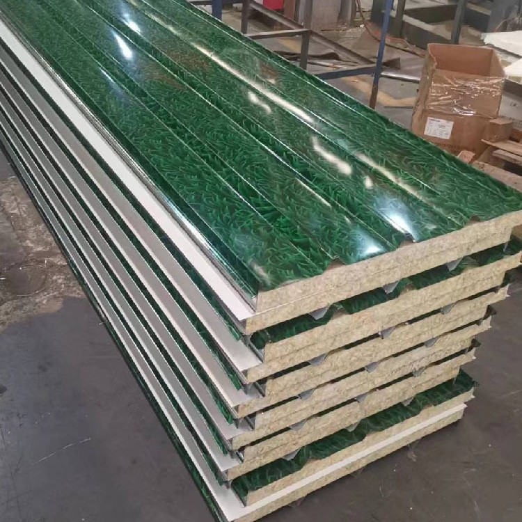岩棉夹芯瓦 复合彩钢夹芯板瓦 屋顶隔热外墙保温防火隔热保温板
