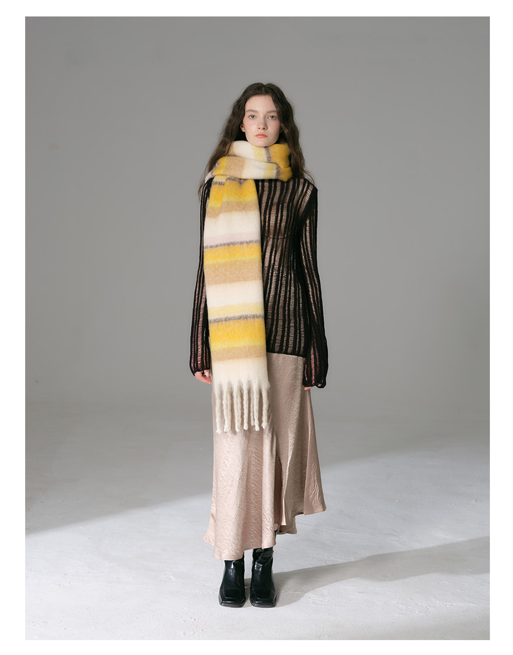 Imitation Cashmere Fringe Scarf For Women Soft Winter Shawl Bib_voghion.com