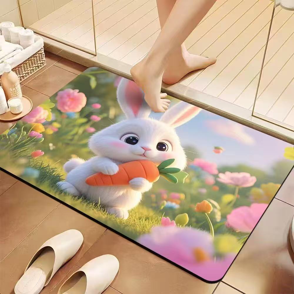 3D estereoscópico alfombra de suelo de baño inodoro puerta de absorción de agua alga de barro esterilla antideslizante inodoro doméstico puerta de entrada esterilla