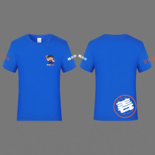 姜胖胖餐饮蓝色工作服定 制印Logo刺绣圆领短袖POLO衫卫衣围裙