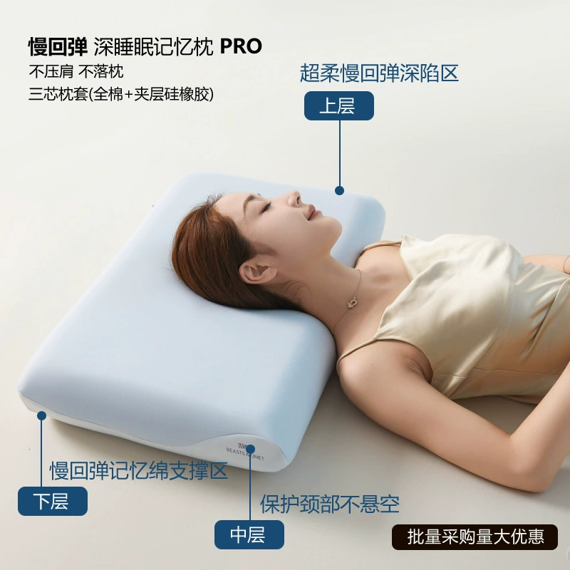 YA Duo Planet Deep Sleeping Pillow Class A Zero Pressure Pillow Slow Resilience Memory Pillow Three-core PRO Double-core Neck Protection Pillow