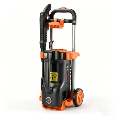 Rongba Double-Wheel Portable Cleaning Machine, Fully Automatic High-Pressure Powerful Car Washing Machine, High-Pressure Cleaning Machine, High-Pressure Water Gun Pump (Portable car washer) - f2002000w