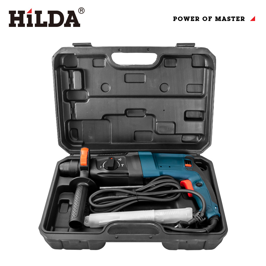 Martillo perforador eléctrico HILDA/Hilda para perforar paredes, atornillar tornillos de expansión y trabajar con hormigón, herramienta eléctrica de doble propósito.