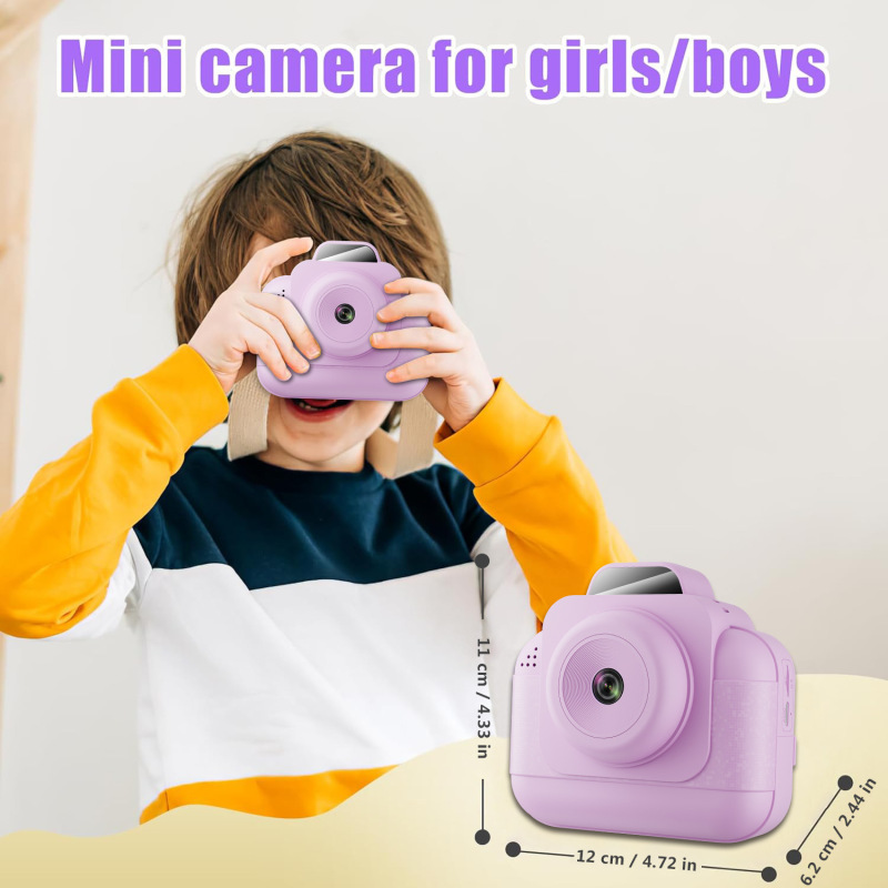 Children's digital high-definition dual-screen 4000W cartoon photo instant printing camera gift machine