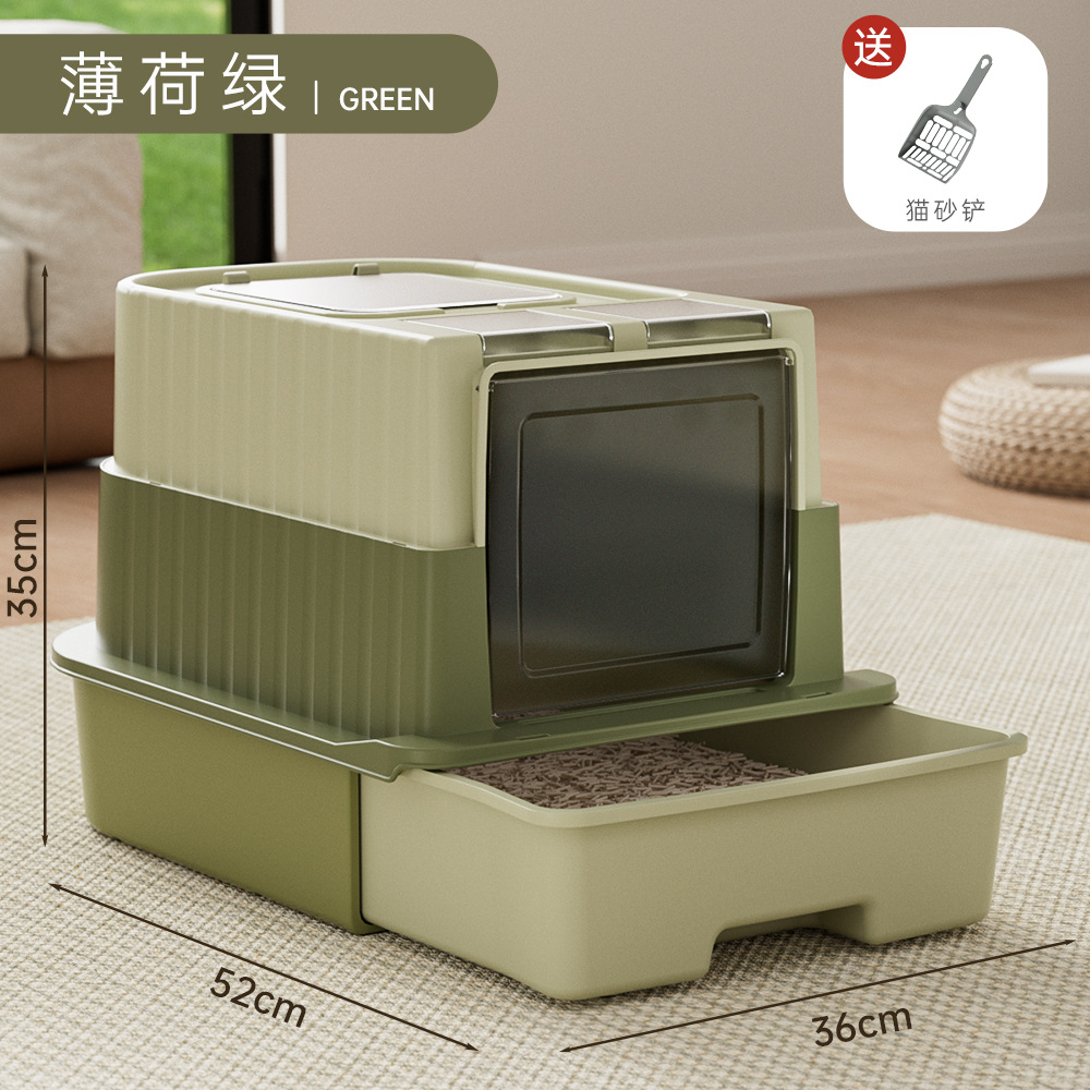 Lavabo de arena para gatos de gran tamaño cerrado anti-salpicaduras, inodoro para gatos, antiolor, esterilización, caja de arena para gatos, suministros para mascotas al por mayor