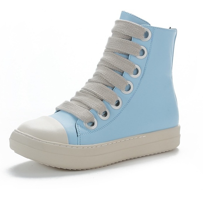 Cross border Foreign Trade High top Thick Laces Large Eyelets Unisex Couple Sneakers_voghion.com