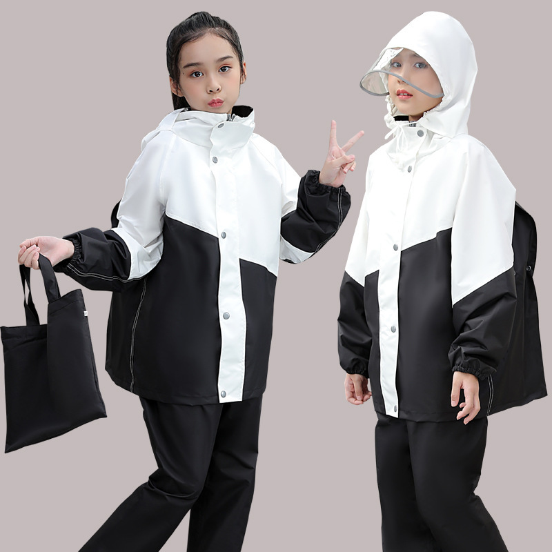Children's raincoat rain pants suit Boys Girls 2023 new primary and secondary school students school body split poncho wholesale