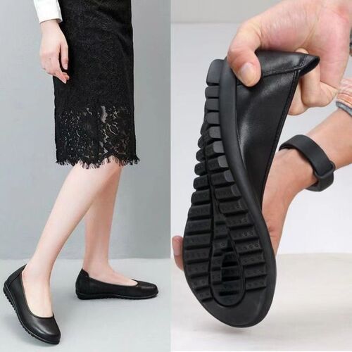 Real leather single-layer shoes are not tired, soft soles, hotel work shoes, comfortable flat leather shoes, super soft soles, women's flight attendant anti-slip